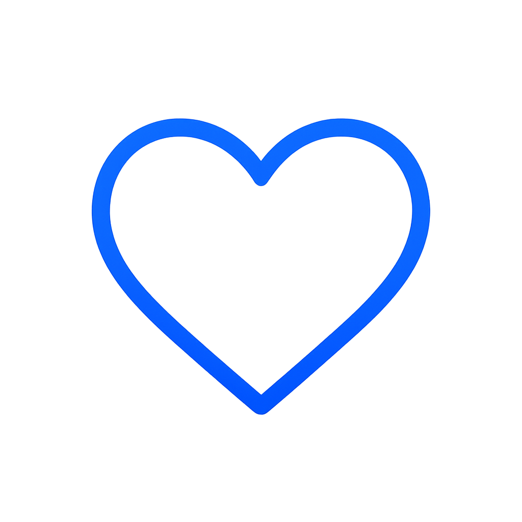 simple heart icon in 1143FF gradient color-1